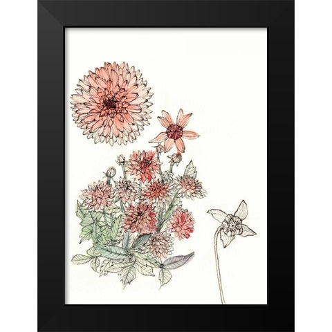 Dahlia Study Black Modern Wood Framed Art Print by Wang, Melissa