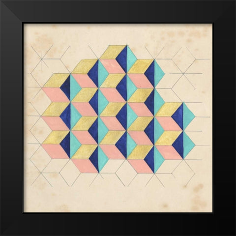 Geometric Pattern Play I Black Modern Wood Framed Art Print by McCavitt, Naomi