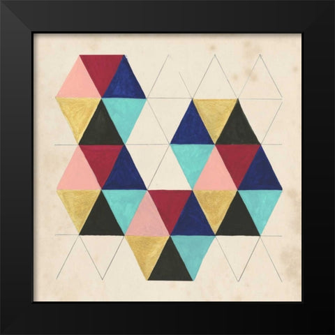 Geometric Pattern Play III Black Modern Wood Framed Art Print by McCavitt, Naomi