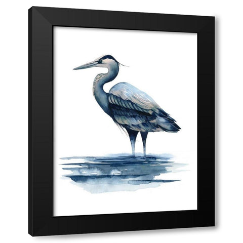 Azure Heron I Black Modern Wood Framed Art Print with Double Matting by Popp, Grace