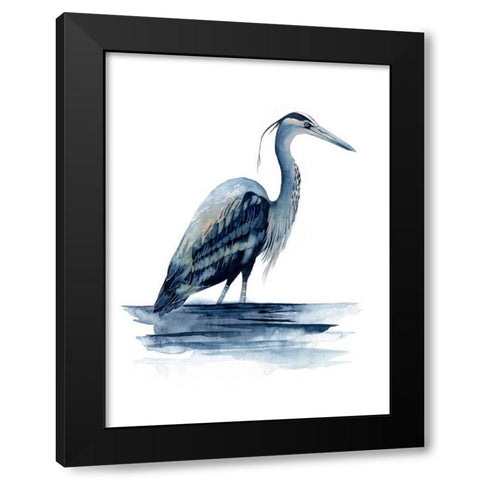 Azure Heron II Black Modern Wood Framed Art Print by Popp, Grace