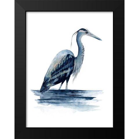 Azure Heron II Black Modern Wood Framed Art Print by Popp, Grace