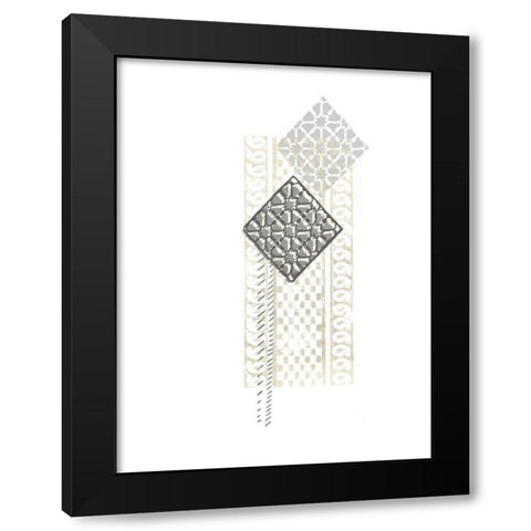 Block Print Composition I Black Modern Wood Framed Art Print by Vess, June Erica