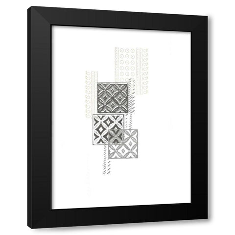 Block Print Composition II Black Modern Wood Framed Art Print by Vess, June Erica