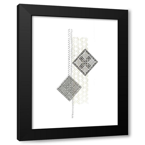 Block Print Composition III Black Modern Wood Framed Art Print by Vess, June Erica