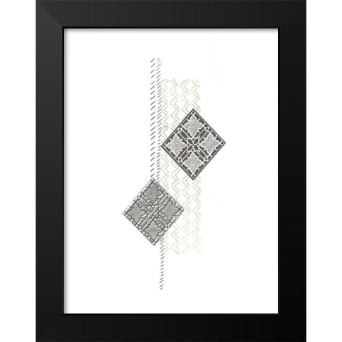 Block Print Composition III Black Modern Wood Framed Art Print by Vess, June Erica