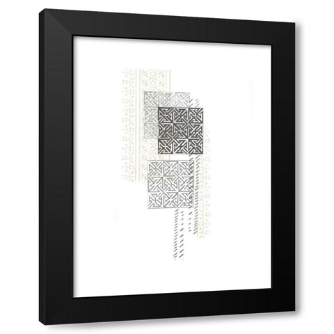 Block Print Composition IV Black Modern Wood Framed Art Print by Vess, June Erica