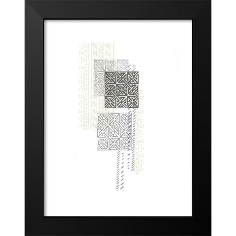 Block Print Composition IV Black Modern Wood Framed Art Print by Vess, June Erica