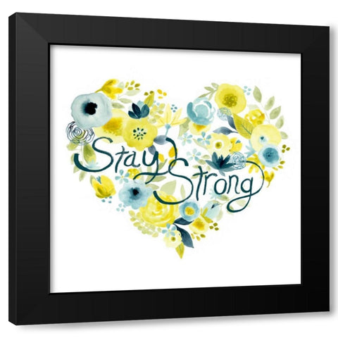 Heartfelt Floral I Black Modern Wood Framed Art Print with Double Matting by Vess, June Erica