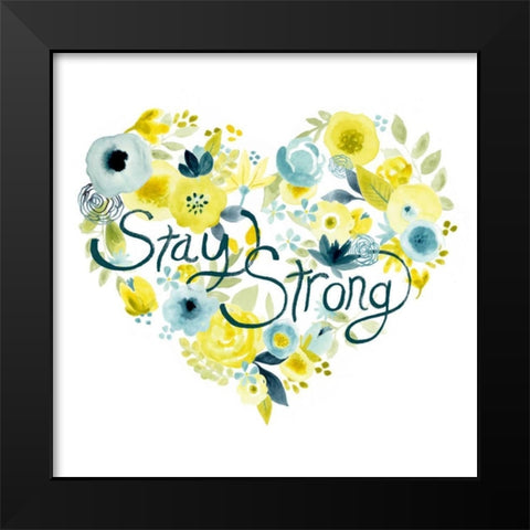 Heartfelt Floral I Black Modern Wood Framed Art Print by Vess, June Erica
