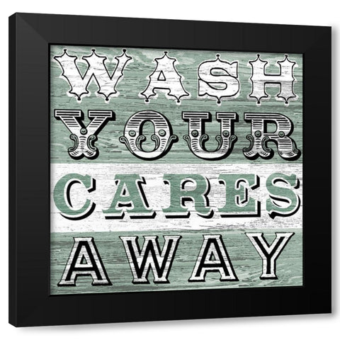 Bathtime Sign I Black Modern Wood Framed Art Print by Vess, June Erica