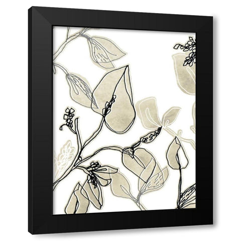 Block Print Contour I Black Modern Wood Framed Art Print by Vess, June Erica