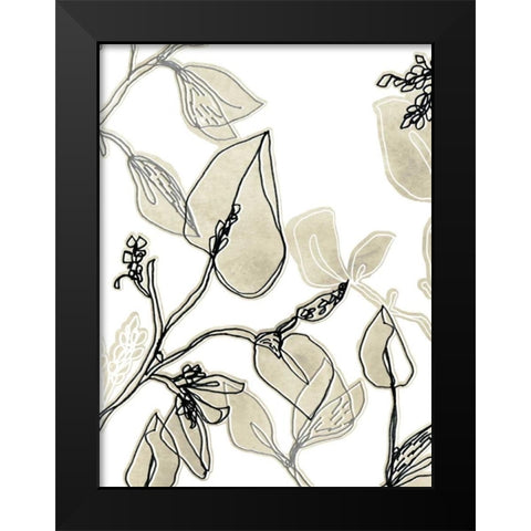 Block Print Contour I Black Modern Wood Framed Art Print by Vess, June Erica