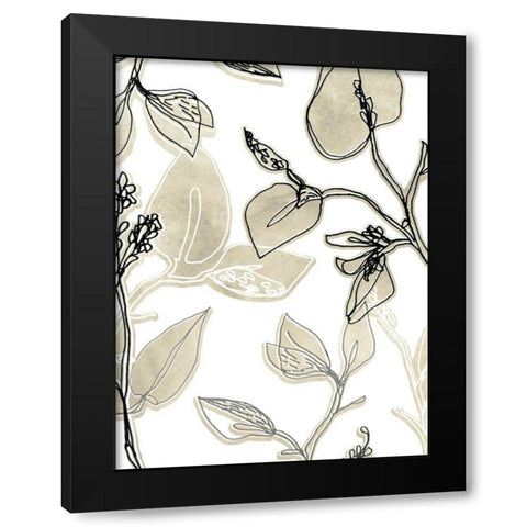 Block Print Contour II Black Modern Wood Framed Art Print by Vess, June Erica