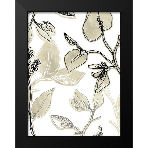 Block Print Contour II Black Modern Wood Framed Art Print by Vess, June Erica