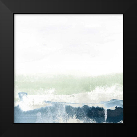 Seafoam Horizon I Black Modern Wood Framed Art Print by Vess, June Erica