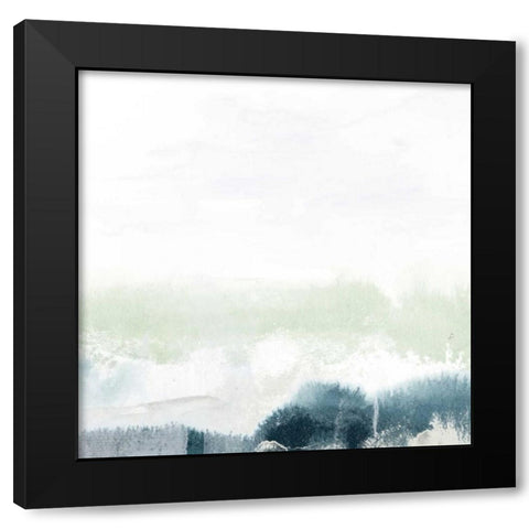 Seafoam Horizon II Black Modern Wood Framed Art Print with Double Matting by Vess, June Erica