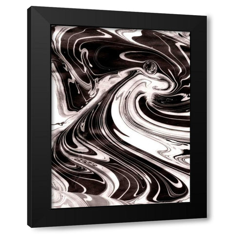 Yinyang III Black Modern Wood Framed Art Print with Double Matting by Ludwig, Alicia
