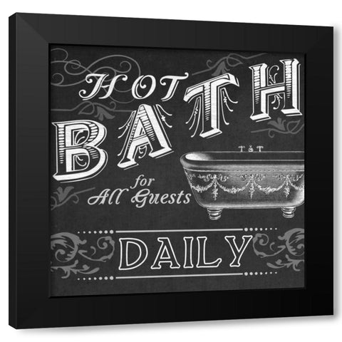 Chalkboard Bath Signs II Black Modern Wood Framed Art Print with Double Matting by Vess, June Erica