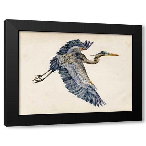 Blue Heron Rendering IV Black Modern Wood Framed Art Print by Wang, Melissa