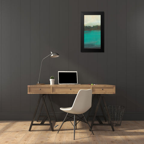 Teal Lake View I Black Modern Wood Framed Art Print by Fuchs, Jodi