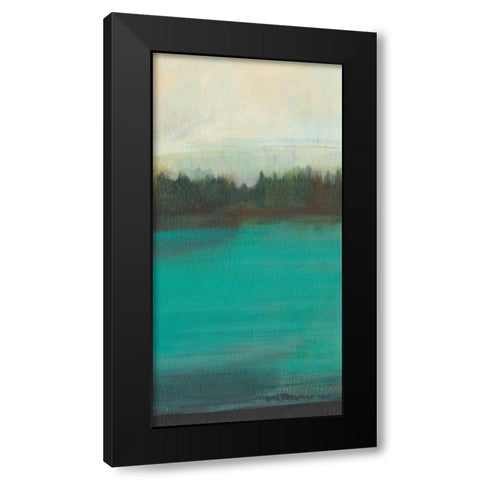 Teal Lake View I Black Modern Wood Framed Art Print by Fuchs, Jodi
