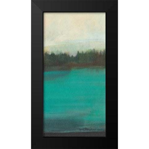 Teal Lake View I Black Modern Wood Framed Art Print by Fuchs, Jodi
