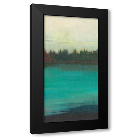 Teal Lake View II Black Modern Wood Framed Art Print by Fuchs, Jodi