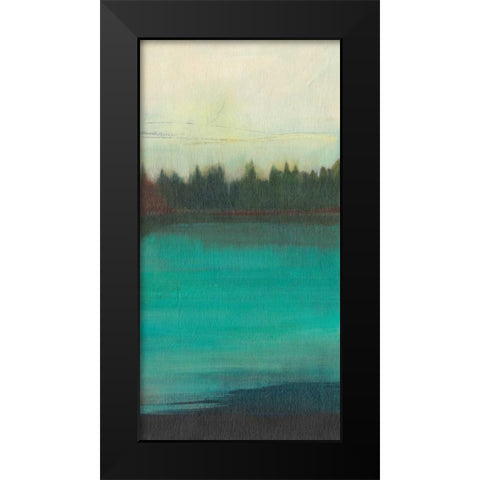 Teal Lake View II Black Modern Wood Framed Art Print by Fuchs, Jodi