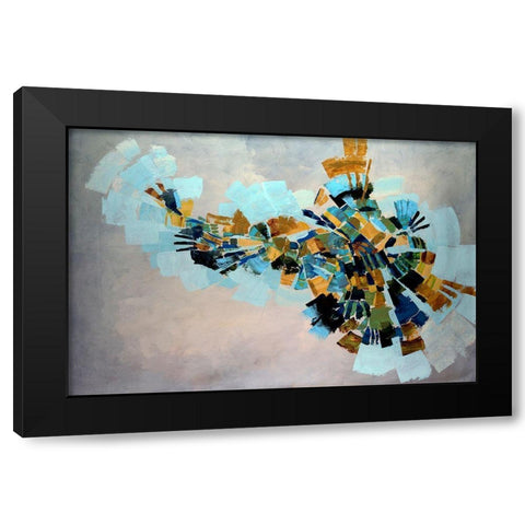 Kaleidoscope Black Modern Wood Framed Art Print by Taylor, Kari