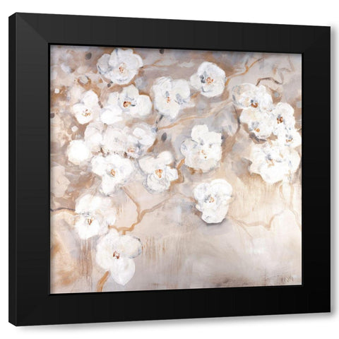 Orchid White Black Modern Wood Framed Art Print with Double Matting by Maas, Jodi
