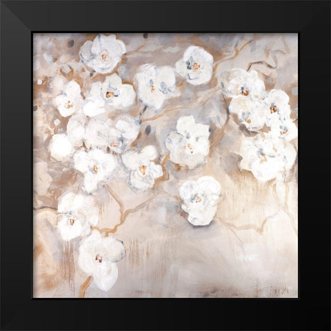 Orchid White Black Modern Wood Framed Art Print by Maas, Jodi