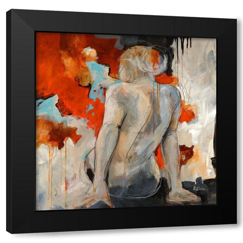 Forget Me Not II Black Modern Wood Framed Art Print with Double Matting by Drotar, Rikki