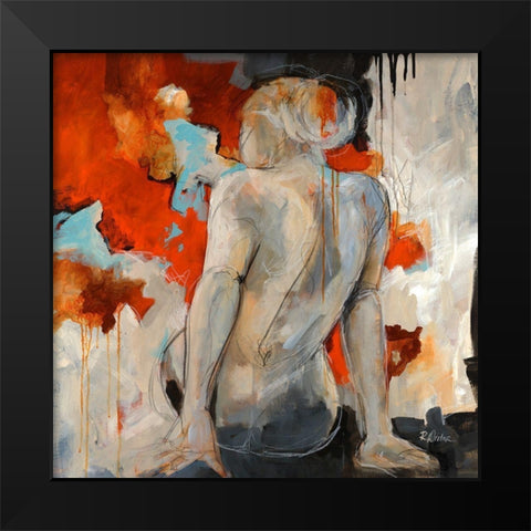 Forget Me Not II Black Modern Wood Framed Art Print by Drotar, Rikki