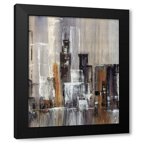 Coastal City II Black Modern Wood Framed Art Print with Double Matting by Taylor, Kari