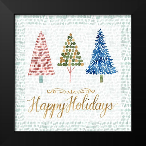 Christmas Tree Whimsy I Black Modern Wood Framed Art Print by Popp, Grace