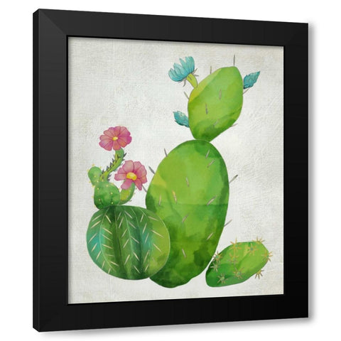 Cacti Collection I Black Modern Wood Framed Art Print by Zarris, Chariklia