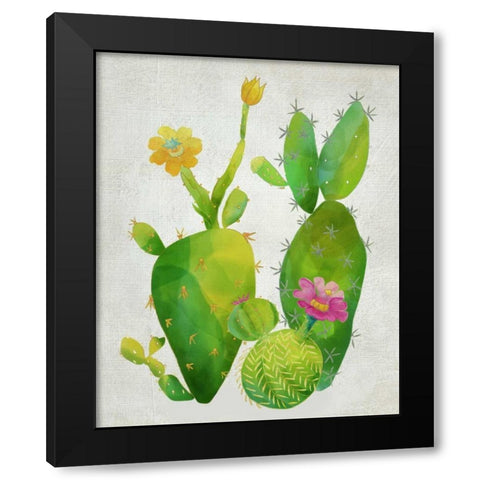 Cacti Collection II Black Modern Wood Framed Art Print with Double Matting by Zarris, Chariklia