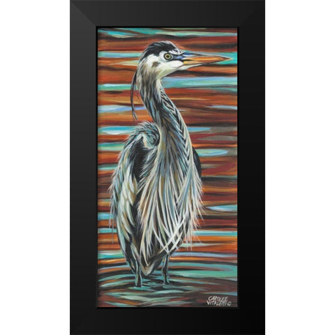 Watchful Heron I Black Modern Wood Framed Art Print by Vitaletti, Carolee
