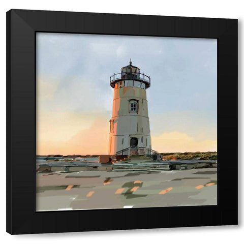 Lighthouse Scene I Black Modern Wood Framed Art Print by Kalina, Emily