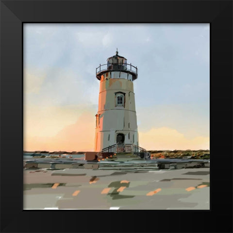 Lighthouse Scene I Black Modern Wood Framed Art Print by Kalina, Emily