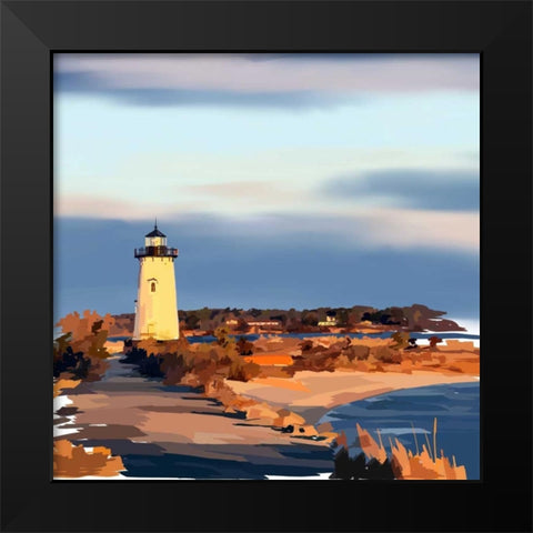 Lighthouse Scene II Black Modern Wood Framed Art Print by Kalina, Emily