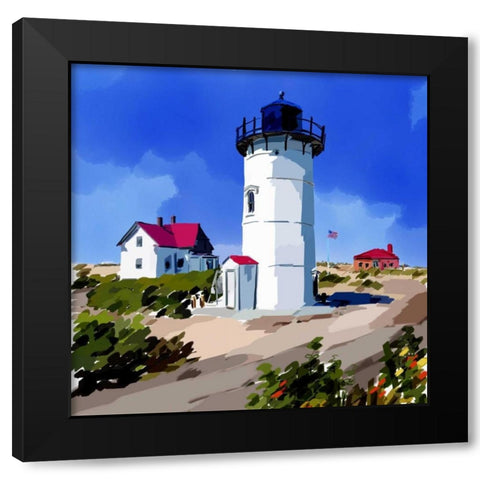 Lighthouse Scene III Black Modern Wood Framed Art Print with Double Matting by Kalina, Emily