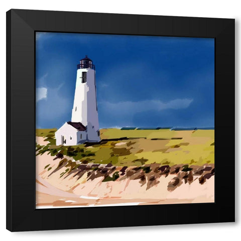 Lighthouse Scene V Black Modern Wood Framed Art Print with Double Matting by Kalina, Emily