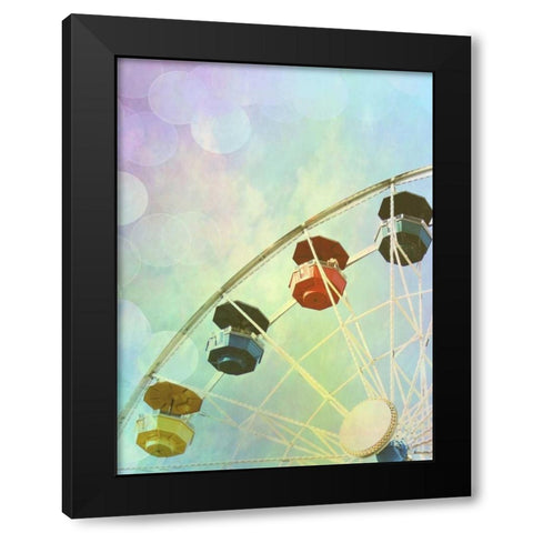 Rainbow Ferris Wheel II Black Modern Wood Framed Art Print with Double Matting by Coomes, Sylvia