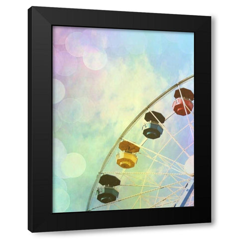 Rainbow Ferris Wheel V Black Modern Wood Framed Art Print by Coomes, Sylvia