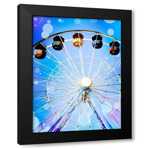 Carnival Blues I Black Modern Wood Framed Art Print with Double Matting by Coomes, Sylvia