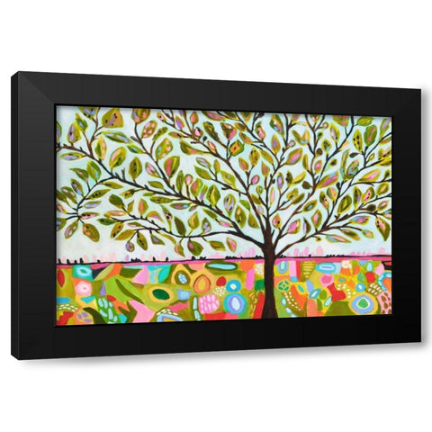 Tree Abstract Black Modern Wood Framed Art Print with Double Matting by Fields, Karen