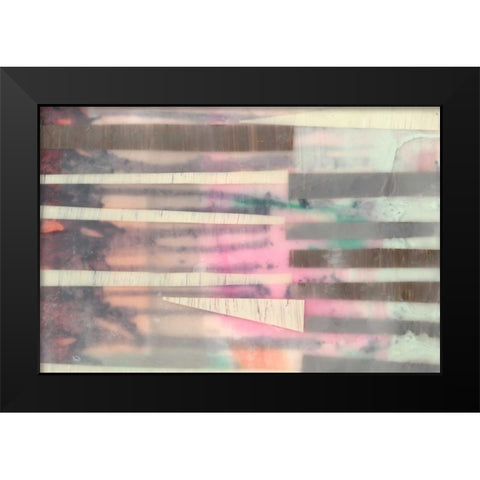 Lines and Layers II Black Modern Wood Framed Art Print by Goldberger, Jennifer