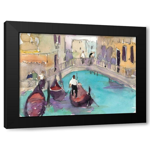 Venice Plein Air V Black Modern Wood Framed Art Print with Double Matting by Dixon, Samuel